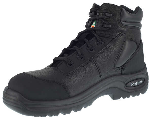 Image #2 - Reebok Men's Trainex 6" Lace-Up Waterproof Work Boots - Composite Toe, Black, hi-res