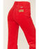 Image #4 - Wrangler Women's Wanderer Corduroy High Rise Flare Jeans, Red, hi-res