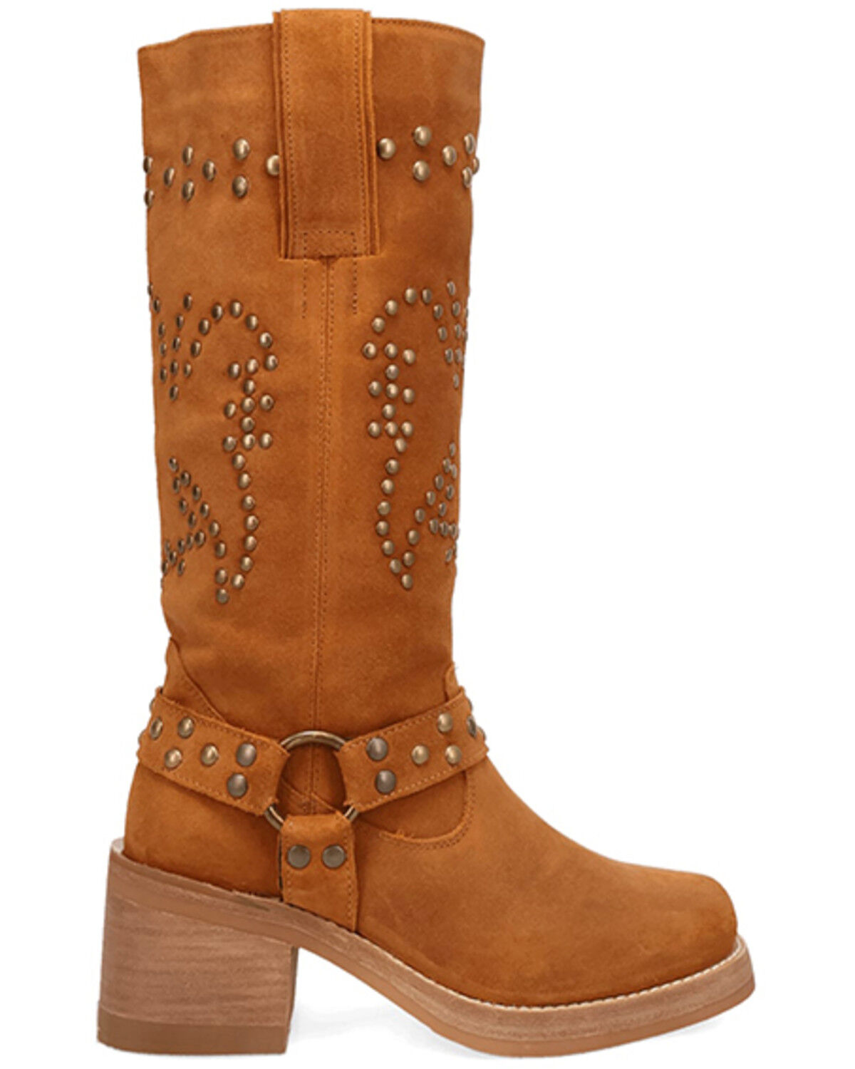 Image #2 - Dingo Women's Troubadour Studded Tall Fashion Boots - Round Toe, Tan, hi-res