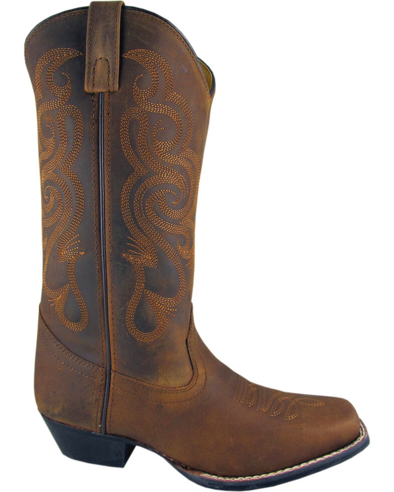 Smoky Mountain Lariat Cowgirl Boots - Square Toe, Brown, hi-res