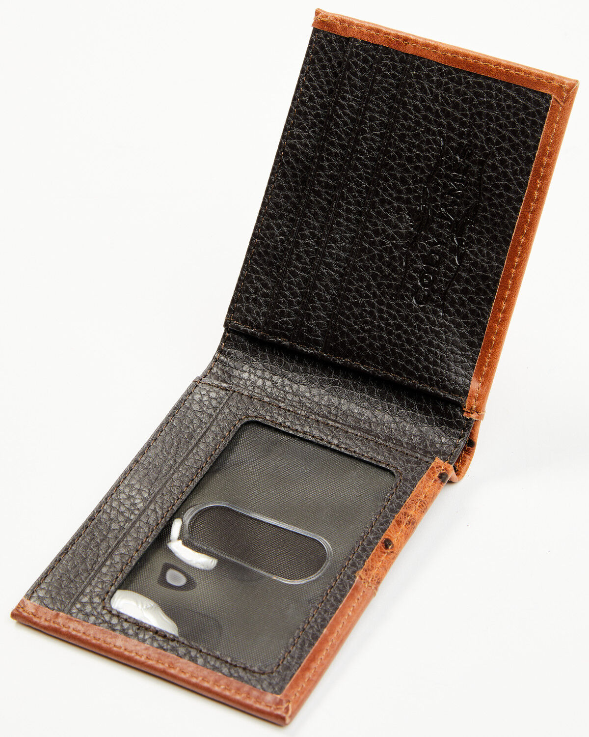 Image #2 - Cody James Men's Grady Faux Ostrich Bifold Wallet, Brown, hi-res