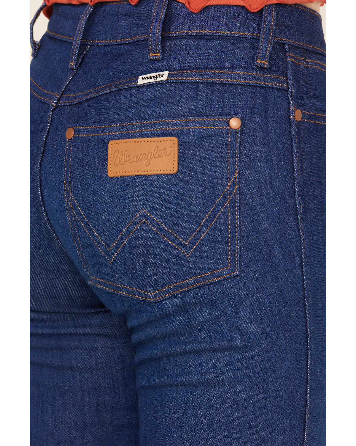 Image #4 - Wrangler Women's Dark Wash Straight Forward Westward Mid Rise Bootcut Stretch Denim Jeans, Dark Wash, hi-res