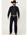 Image #1 - Ariat Men's M4 Wildfire Ranchford Dark Wash Relaxed Bootcut Stretch Denim Jeans, Dark Wash, hi-res