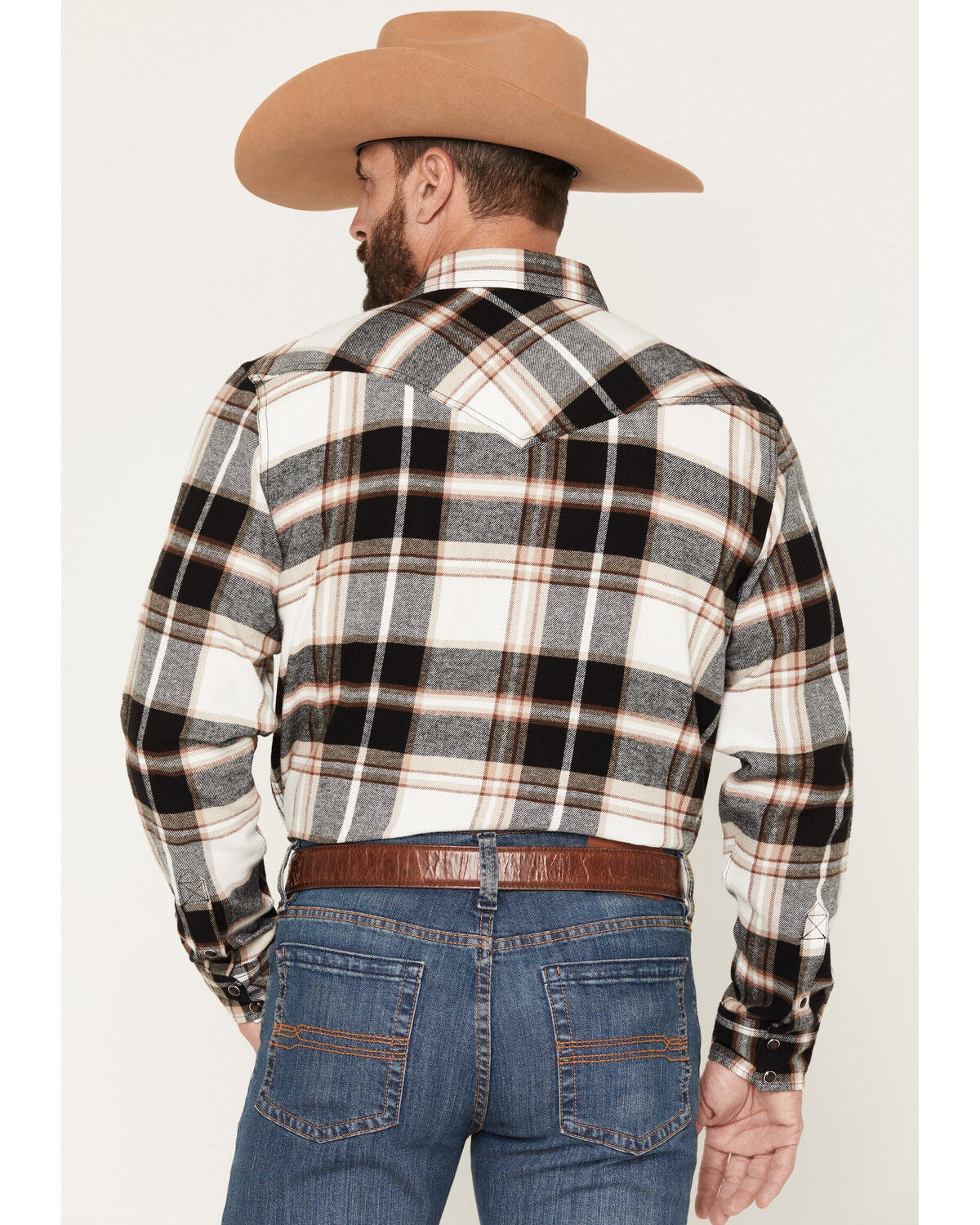 Image #4 - Cody James Men's Standard Issue Plaid Print Long Sleeve Snap Flannel Shirt, Black, hi-res