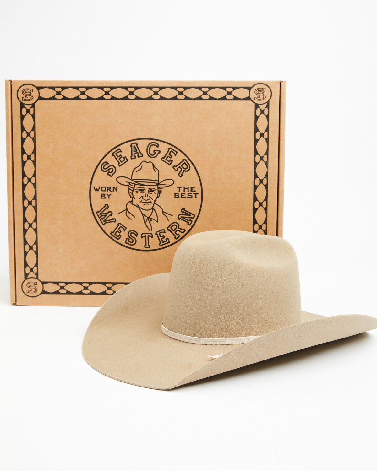 Image #5 - Seager Chase 4X Wool Felt Cowboy Hat, Stone, hi-res
