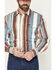 Image #3 - Wrangler Men's Brushpopper Denim Striped Long Sleeve Snap Western Shirt, Multi, hi-res