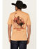 Image #2 - Wrangler Men's Boot Barn Exclusive Bucking Cowboy Short Sleeve Graphic T-Shirt, Gold, hi-res