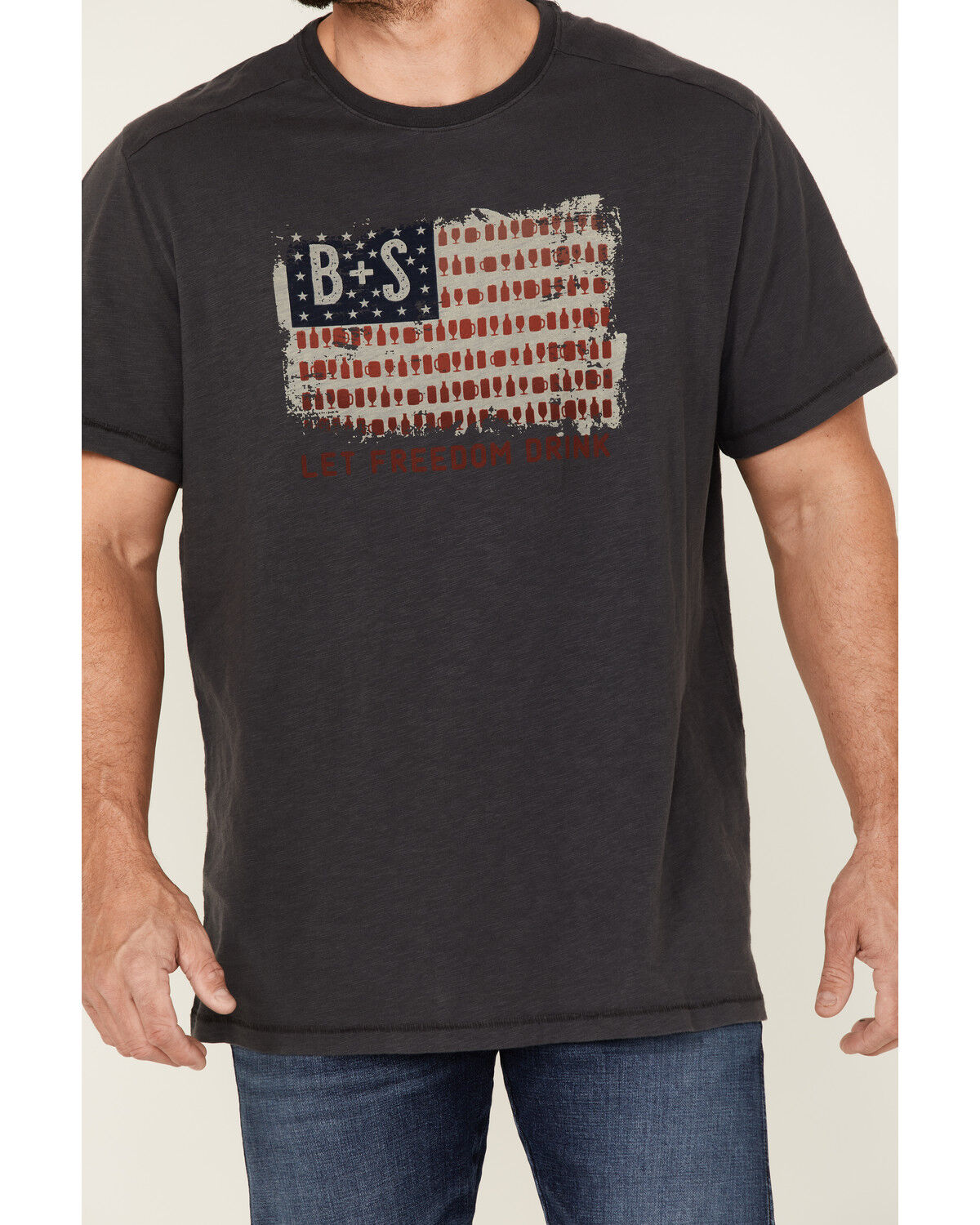 Image #3 - Brothers and Sons Men's Let Freedom Drink Slub Graphic T-Shirt, Brown, hi-res