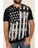 Image #1 - Brothers & Arms Men's Old Glory Flag Short Sleeve Graphic T-Shirt, Black, hi-res