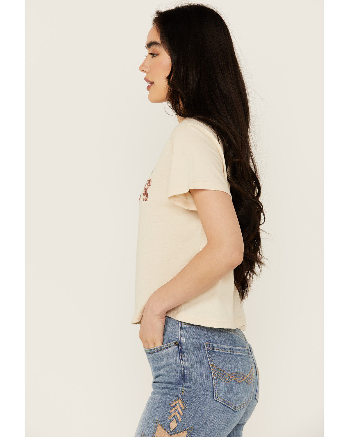 Image #3 - Idyllwind Women's Sorry Gone Country Short Sleeve Cropped Graphic Tee, Nude, hi-res