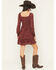 Image #4 - Idyllwind Women's Pippin Ditsy Floral Print Long Sleeve Mini Dress, Cherry, hi-res