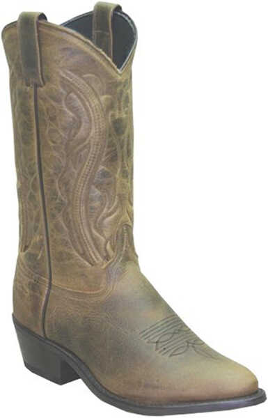 Image #1 - Sage by Abilene Oiled Cowhide Olive Brown Boots - Medium Toe, Brown, hi-res