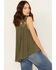 Image #4 - Molly Bracken Women's Crochet Sleeveless Peasant Top, Olive, hi-res