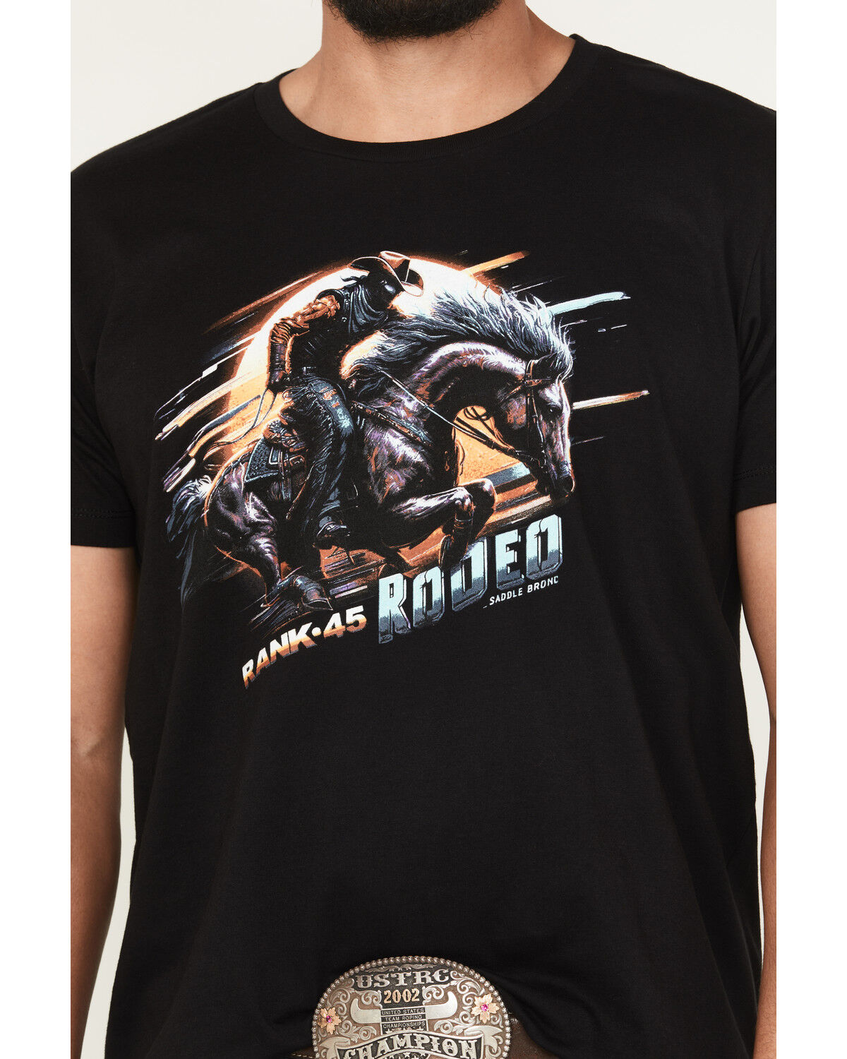 Image #3 - RANK 45® Men's Bronc Lightning Short Sleeve Graphic T-Shirt, Black, hi-res