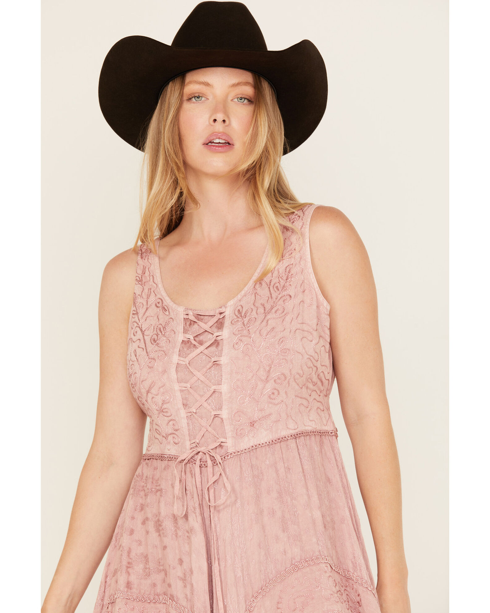 Scully Women's Lace-Up Jacquard Midi Dress - Country Outfitter
