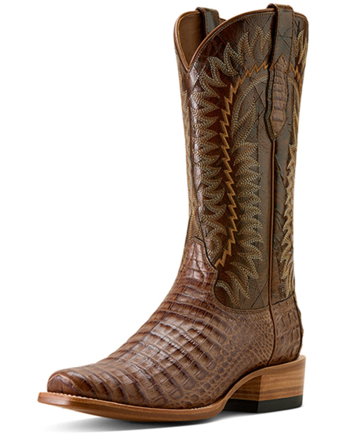 Image #2 - Ariat Men's Futurity Finalist Exotic Caiman Western Boots - Square Toe, Natural, hi-res