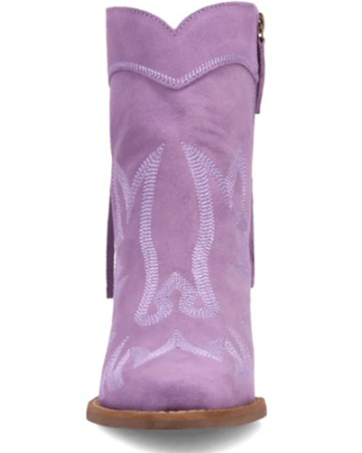 Image #4 - Dingo Women's Wild Sage Suede Fringe Western Booties - Round Toe, Purple, hi-res