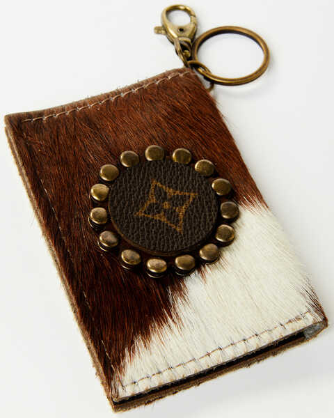 Keep it Gypsy Becca Hair-on Leather Keychain & Credit Card Holder , Brown, hi-res