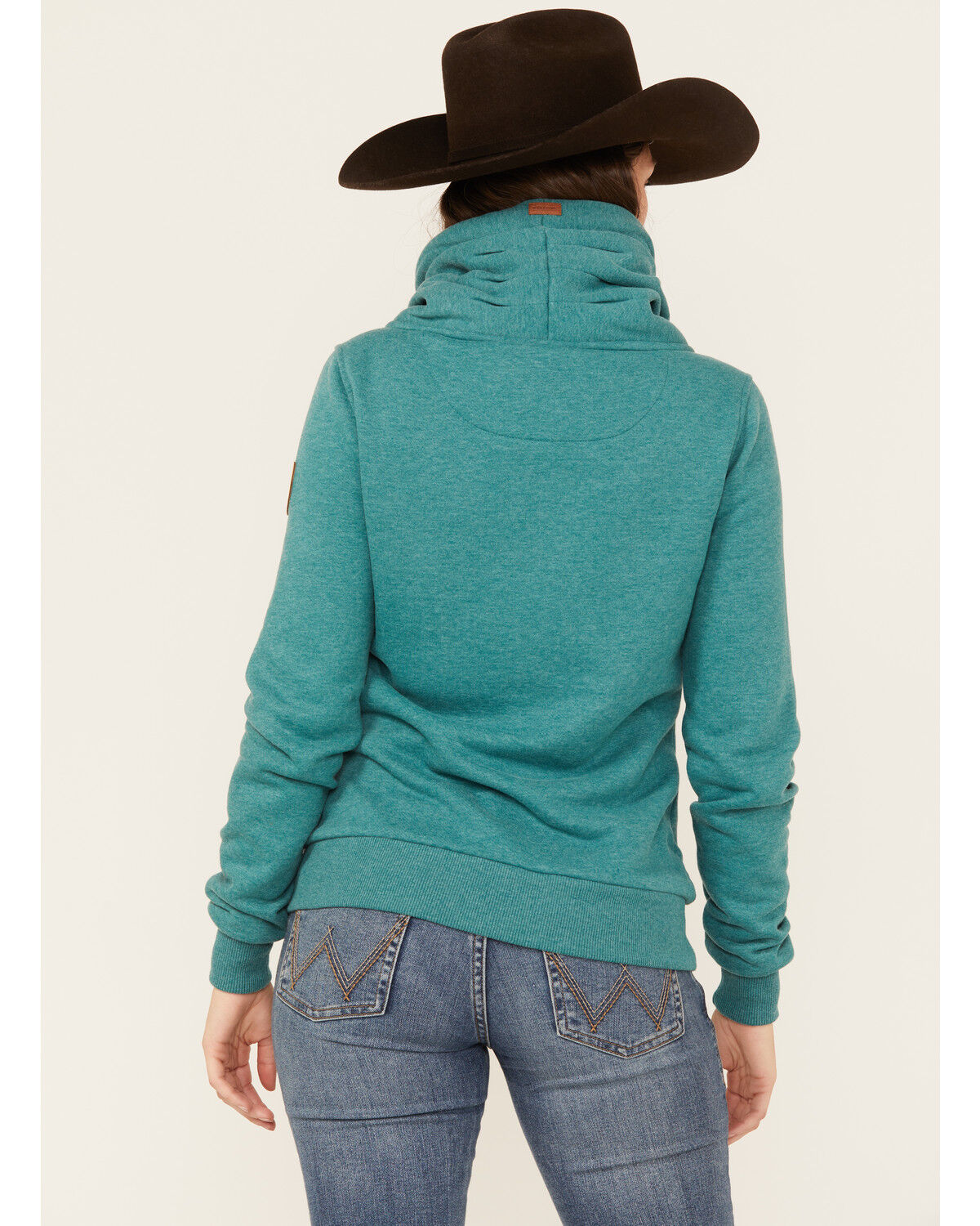 Image #4 - Wanakome Women's Hestia Asymmetrical Zip Hoodie, Teal, hi-res