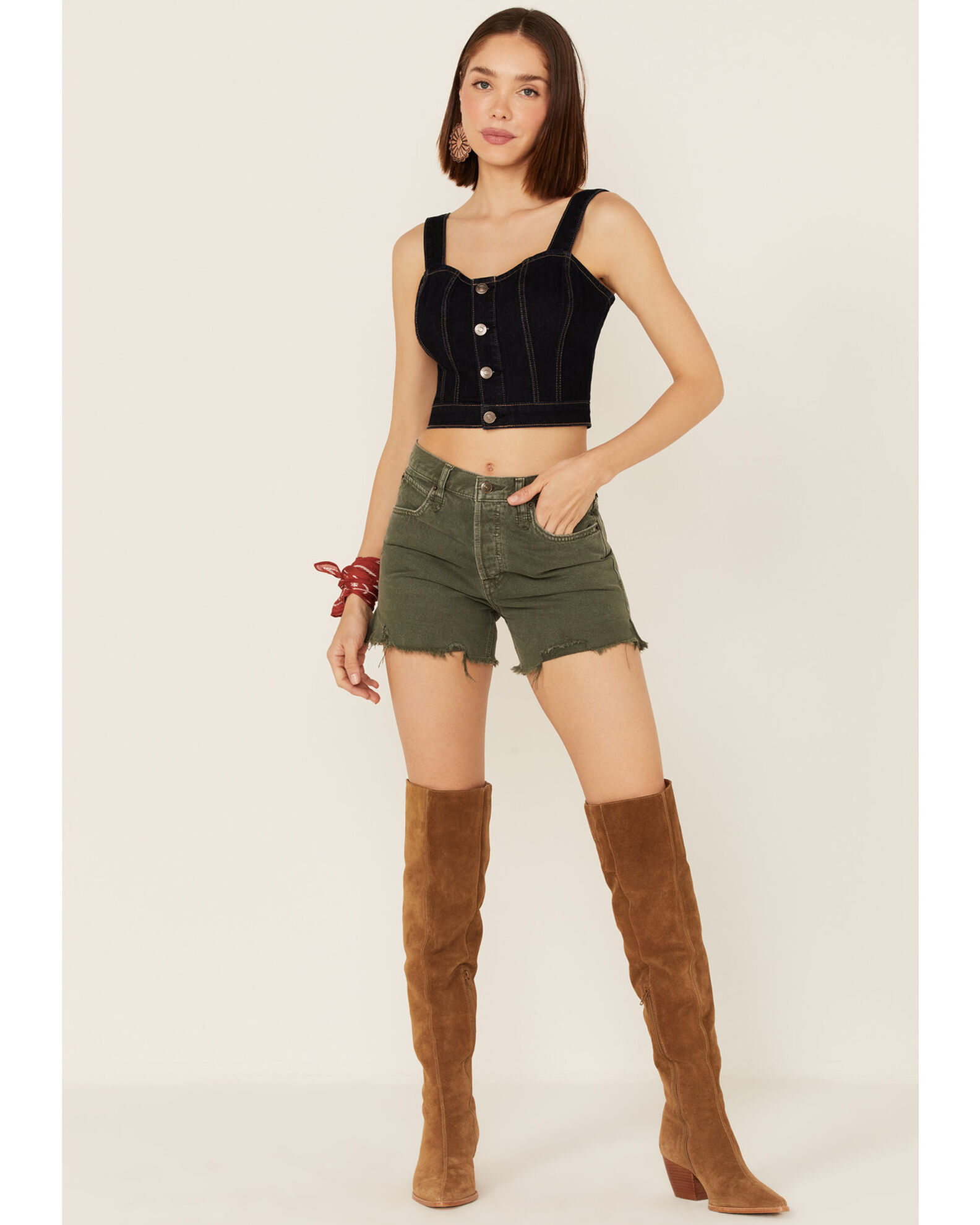 Free people makai cutoff jean shorts discount