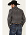 Cinch Men's Modern Fit Navy Large Geo Print Long Sleeve Western Shirt , Navy, hi-res