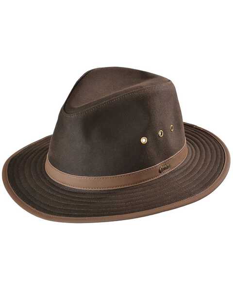 Image #1 - Outback Trading Co. Men's Madison River UPF50 Sun Protection Oilskin Hat, Brown, hi-res
