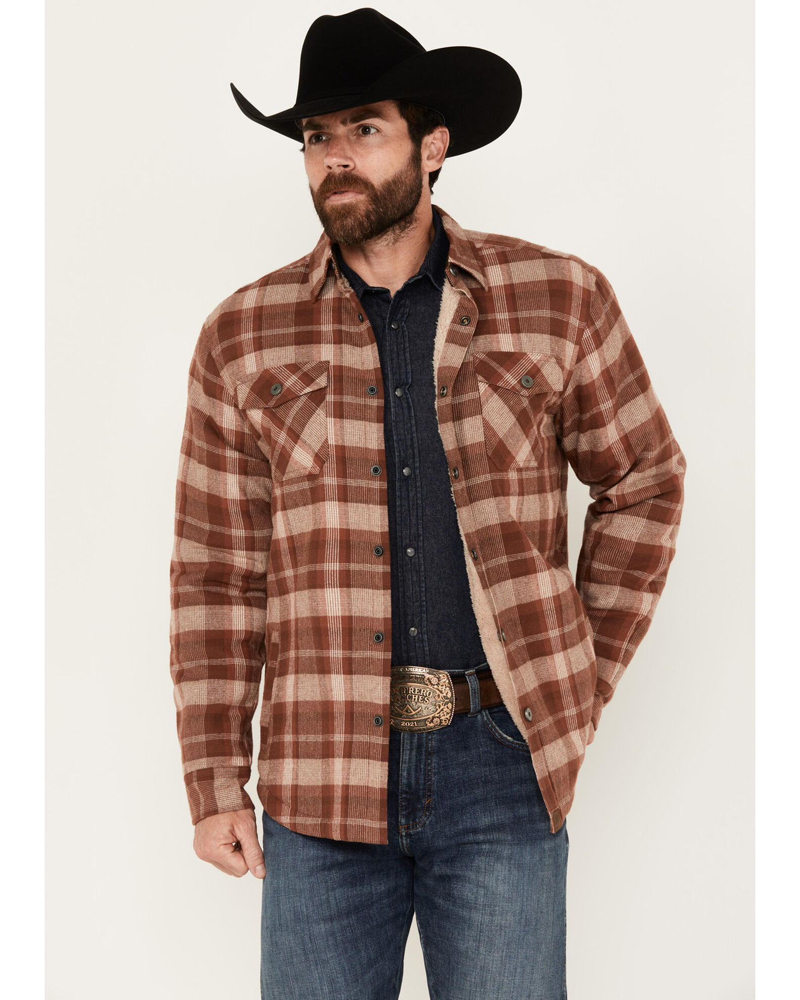 Dakota Grizzly Men s Ivan Plaid Print Sherpa Lined Flannel Shirt Jacket Country Outfitter