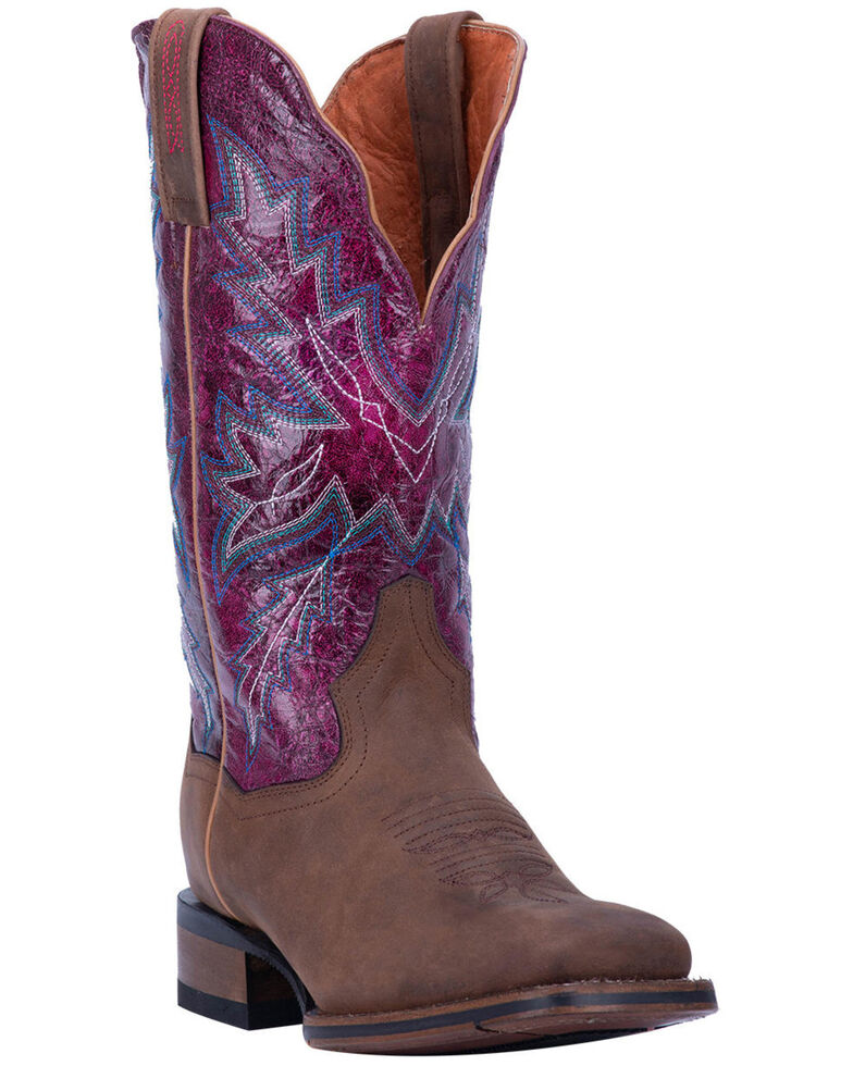 Dan Post Women's Pasadena Western Boots - Wide Square Toe, Brown, hi-res