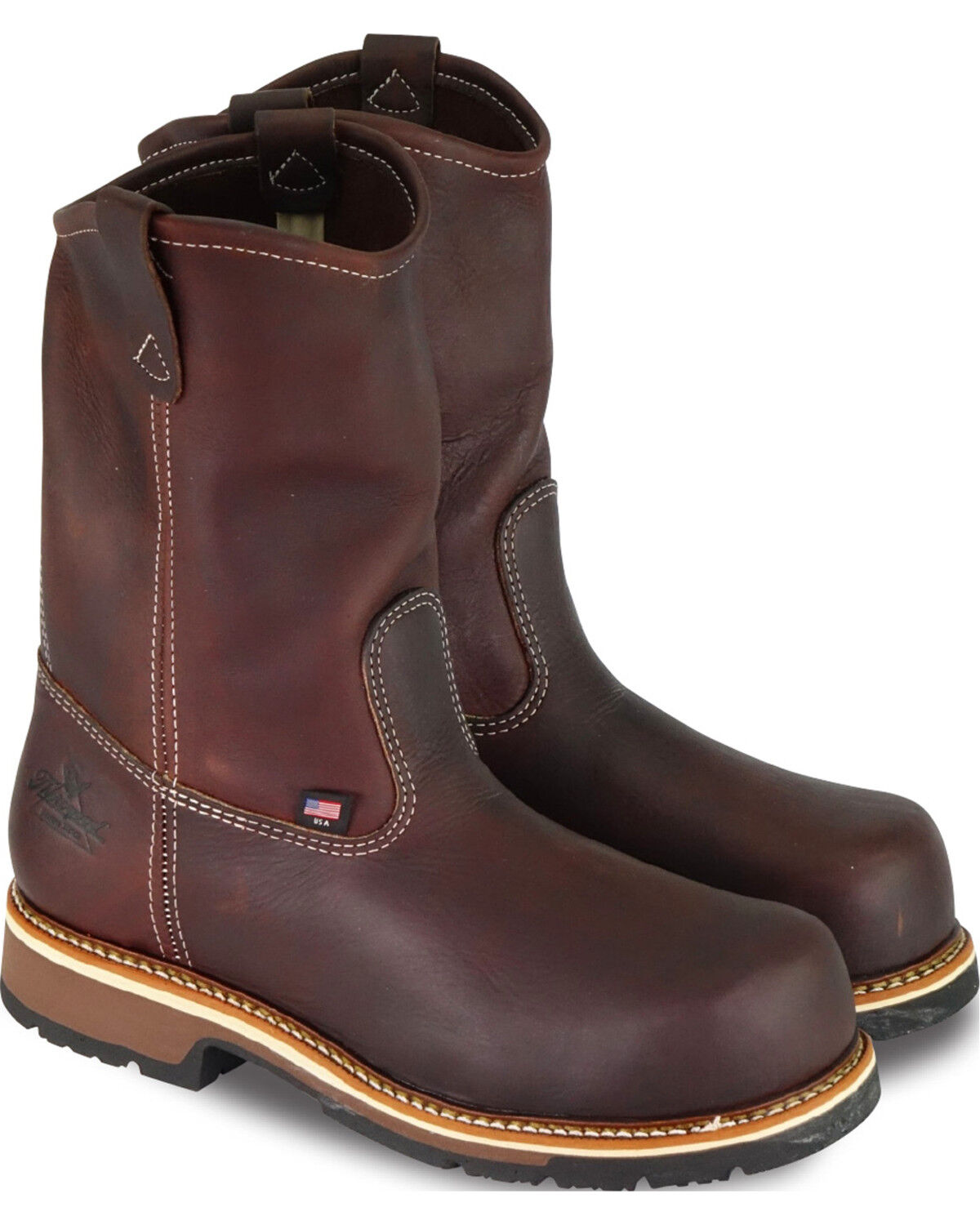 Image #1 - Thorogood Men's Emperor Wellington USA Work Boots - Composite Toe, Dark Brown, hi-res