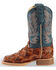 Image #3 - Horse Power Boys' Seas the Day Fish Print Boots - Square Toe, Cognac, hi-res