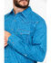 Rock 47 by Wrangler Men's Long Sleeve Western Shirt, Turquoise, hi-res