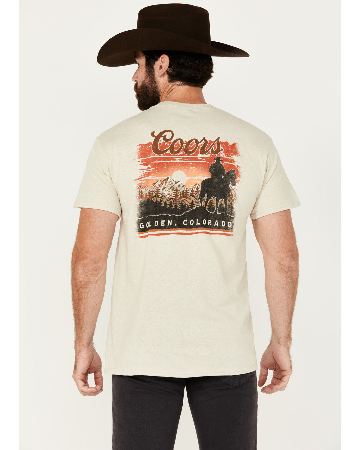 Image #1 - Coors Men's Desert Skyline Short Sleeve Graphic T-Shirt, Natural, hi-res