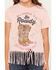 Image #3 - Shyanne Girls' Raised To Be Rowdy Short Sleeve Fringe Graphic Tee, Light Pink, hi-res