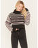 Image #1 - Cleo + Wolf Women's Fair Isle Stripe Knit Cropped Sweater, Dark Grey, hi-res