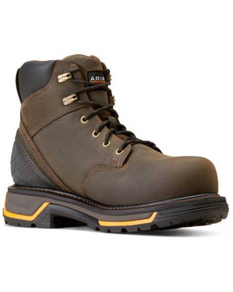Ariat Men's Big Rig 6" Waterproof Work Boots - Composite Toe , Brown, hi-res