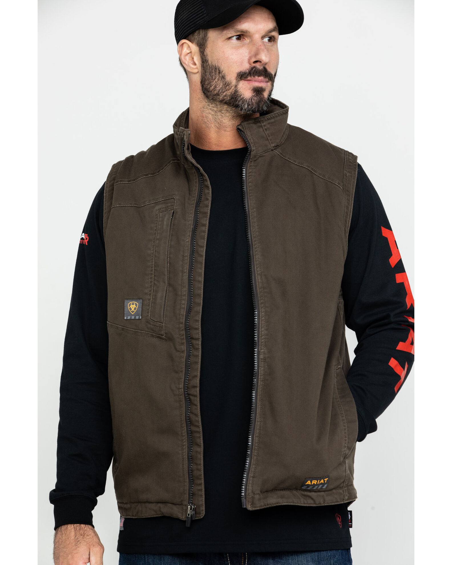 Ariat Men s Loden Rebar Washed Dura Canvas Insulated Work Vest Big Tall