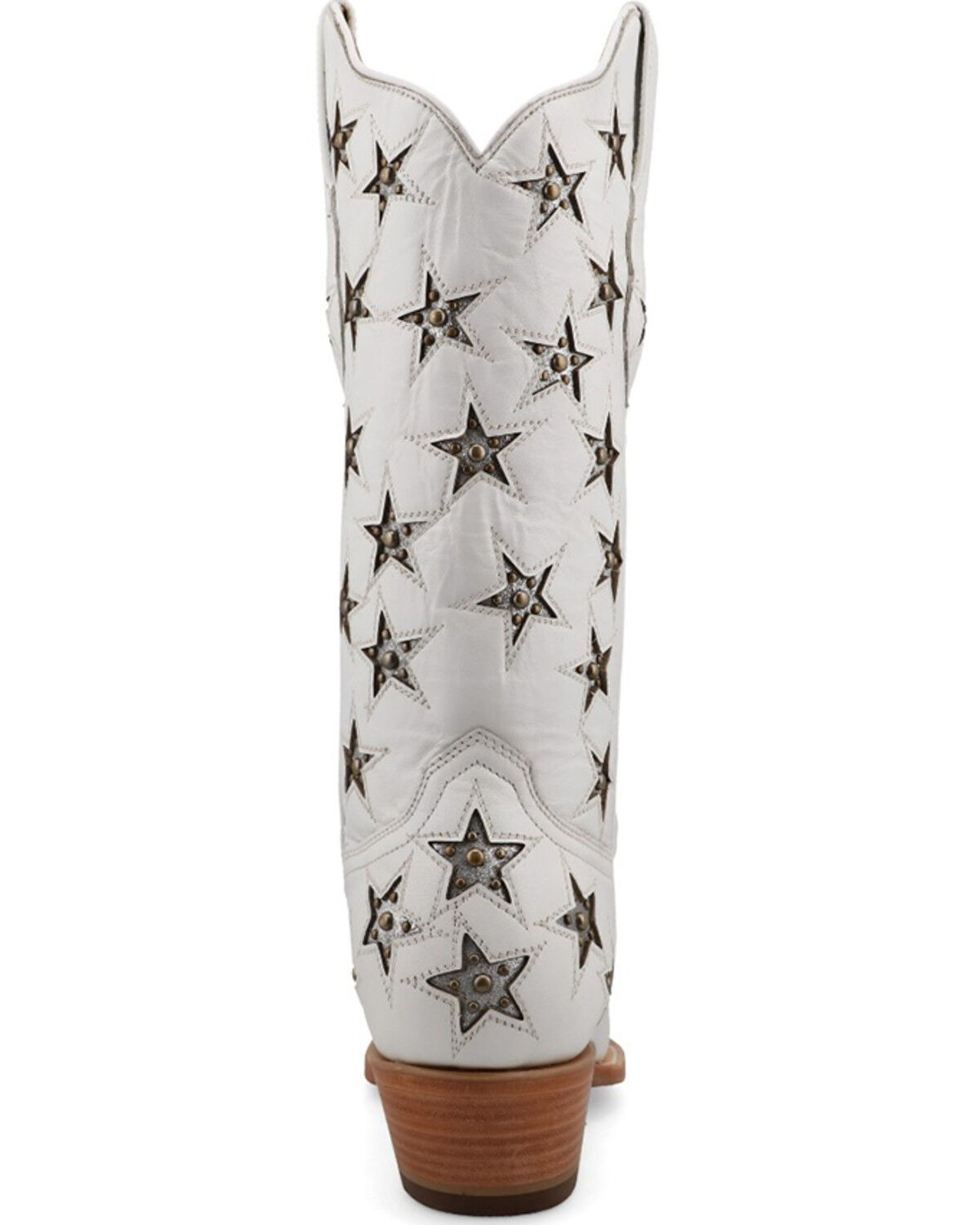 Image #5 - Black Star Women's Marfa Star Inlay Studded Western Boots - Snip Toe, Silver, hi-res