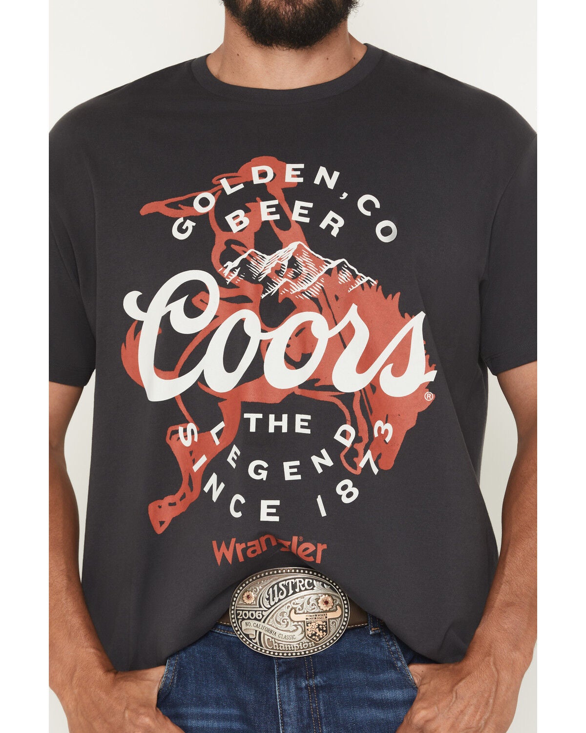 Image #3 - Wrangler X Coors Banquet Men's Not My First Banquet Short Sleeve Graphic T-Shirt, Black, hi-res