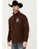 Image #3 - Cowboy Hardware Boot Barn Exclusive Men's Mexico Bull Flag Cadet 1/4 Zip Pullover , Dark Brown, hi-res