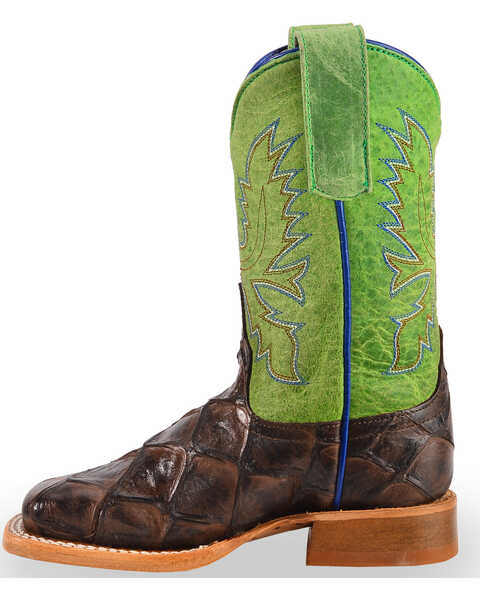Horse Power Boys' Brown Filet Of Fish Print Boots - Square Toe, Brown, hi-res
