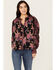 Image #1 - Free People Women's Maraya Floral Printed Top, Black, hi-res