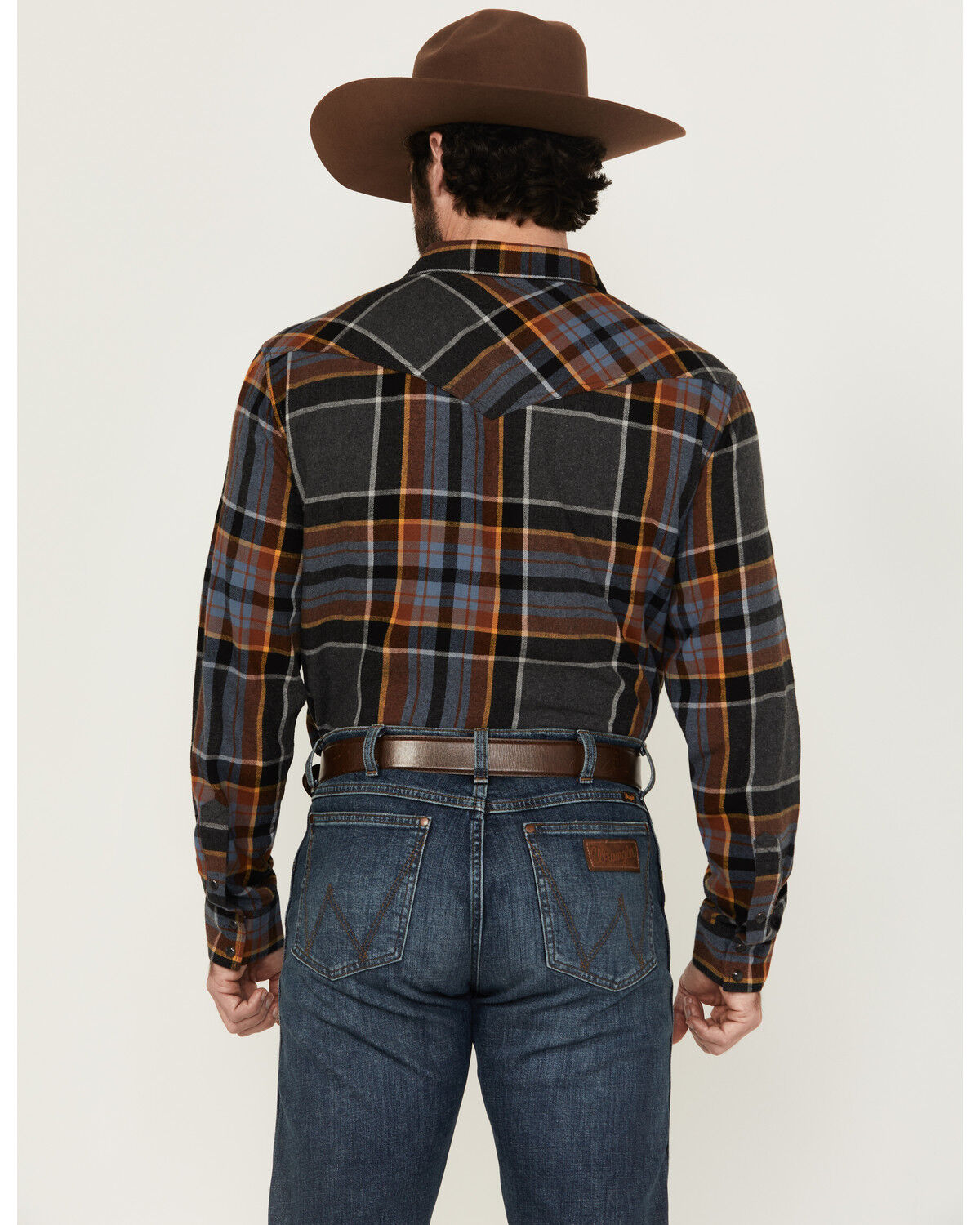 Image #4 - Cody James Men's Lawton Plaid Print Long Sleeve Snap Western Shirt, Grey, hi-res