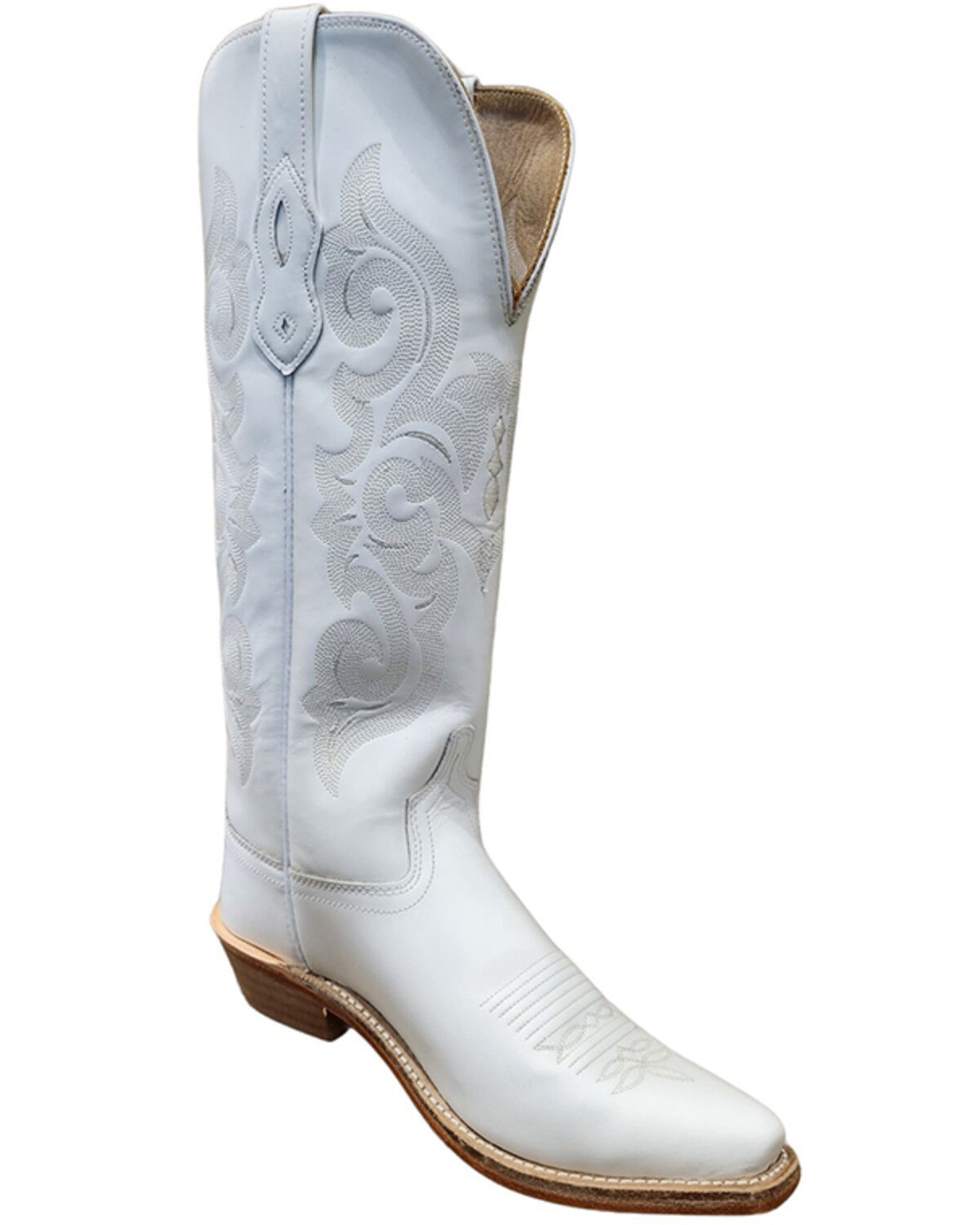 Image #1 - Old West Women's Western Boots - Snip Toe, White, hi-res
