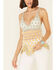 Sadie & Sage Women's Multi Calico Crochet Tassle Hem Cami , Multi, hi-res