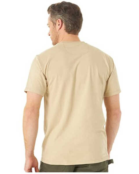 Wrangler Riggs Men's Solid Khaki Performance Short Sleeve Pocket Work T- Shirt - Country Outfitter