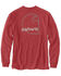 Image #1 - Carhartt Men's Loose Fit Heavyweight Long Sleeve Pocket Graphic T-Shirt, Red, hi-res