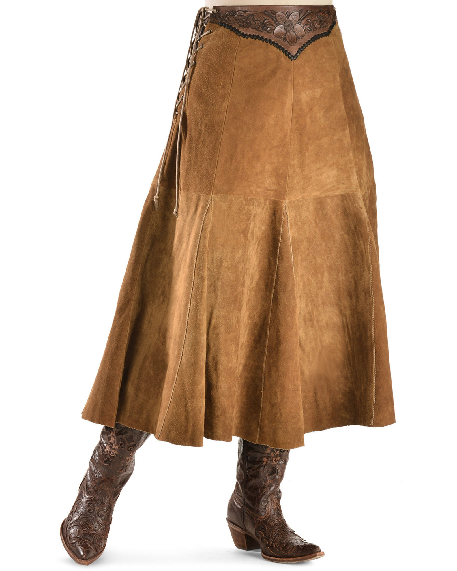 Womens leather suede skirt clearance