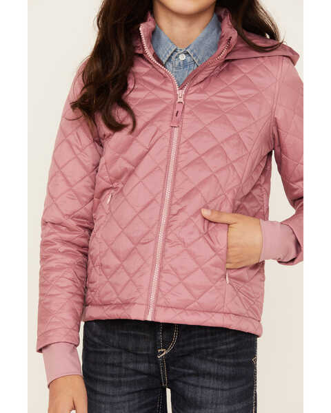 Image #3 - Shyanne Girls' Diamond Hooded Puffer Jacket, Pink, hi-res