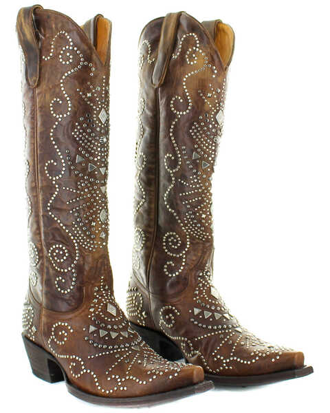 Image #3 - Old Gringo Women's Alyssa Western Boots - Snip Toe, Brown, hi-res