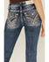 Image #2 - Miss Me Women's Dark Wash Mid Rise Faux Flap Pocket Bootcut Stretch Denim Jeans , Dark Wash, hi-res